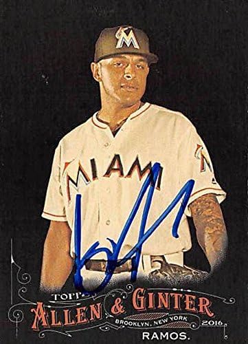 Sports Memorabilia Autograph Warehouse 302472 A.J Ramos Autographed No.51 Baseball Card - Miami Marlins