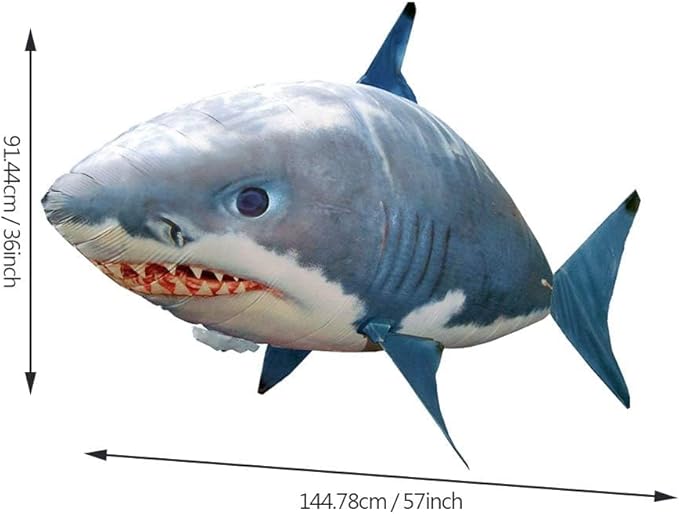 AUOK Remote Control Shark Toys Infrared RC Flying Clown Fish Balloon - Anti-Gravity Indoor Toy with Mid-Air Hovering for Fun Party Decorations &amp Gifts (Blue)