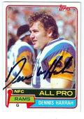Sports Memorabilia Dennis Harrah Autographed Football Card (Los Angeles Rams) 1981 Topps No.240
