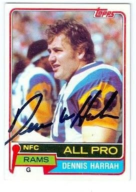 Sports Memorabilia Dennis Harrah Autographed Football Card (Los Angeles Rams) 1981 Topps No.240