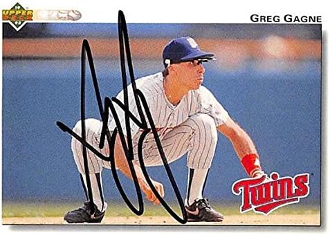 Sports Memorabilia Autograph Warehouse 245350 Greg Gagne Autographed Baseball Card - Minnesota Twins 1992 Upper Deck - No. 168