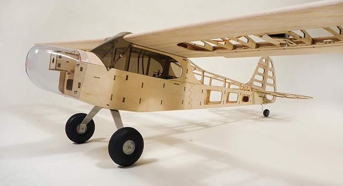 Viloga Piper J-3 Cub Balsa Wood Model Airplane S08 J3 Laser Cutting 46 Wingspan Fly Aircraft Model Kit DIY RC Plane Kit for Adults