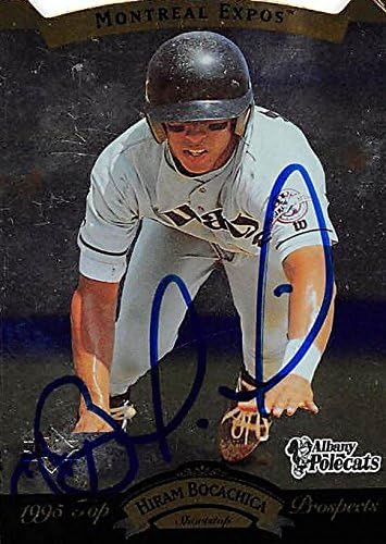 Sports Memorabilia Autograph Warehouse 244902 Hiram Bocachica Autographed Baseball Card - Montreal Expos FT 1995 Upper Deck Top Prospects - No. 91