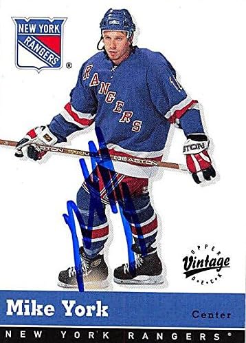 Sports Memorabilia Autograph Warehouse 224087 Mike York Autographed Hockey Card - New York Rangers 2000 Upper Deck Vintage - No. 241