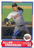 Autograph Warehouse 245065 Allan Anderson Autographed Baseball Card - Minnesota Twins 1989 Score - No. 34