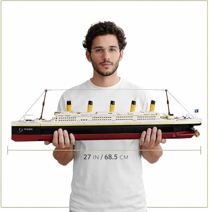 Liberty Imports Titanic Model Kit - 2022 Pieces Large Cruise Ship Building Blocks Set STEM Educational Toy Gifts for Kids and Adults Collectible Display