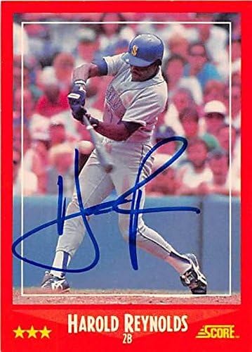 Autograph Warehouse 247331 Harold Reynolds Autographed Baseball Card - Seattle Mariners 1988 Score - No. 277