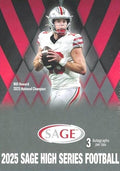 2025 Sage Football HIGH Series EXCLUSIVE Factory Sealed Blaster Box with (3) AUTOGRAPHS &amp (60) ROOKIE Cards! Look for RC &amp Autos of Cam Ward Mathew Golden Ashton Jentry Dillon Gabriel &amp