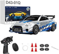 1:43 RC Drift Car 20KM/H with Gyro 2.4G 4WD Full Proportional Alloy Sport Racing Car Adjustable Speed LED Lighting for Teens &amp Adults-D43-02