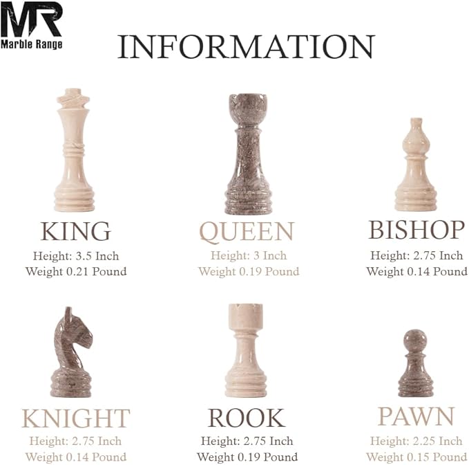 Marble Chess Set for Adults 15 Handmade Verona &amp Oceanic Board Game with 32 Chess Pieces 2 Extra Queens &amp Storage Box Luxury Travel Game – Elegant Home Décor
