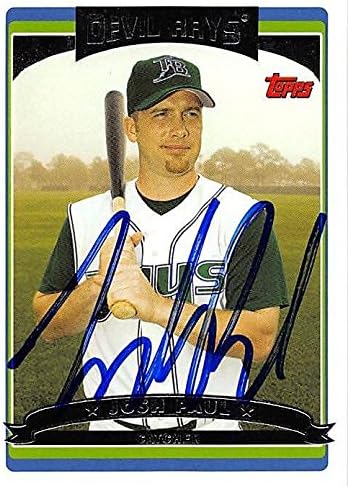 Sports Memorabilia Autograph Warehouse 247595 Josh Paul Autographed Baseball Card - Tampa Rays 2006 Topps - No. UH114