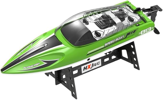 jaming 2.4Ghz RC Boat25KPH Fast Speed RC Boat14 inch Remote Control Boats for Kids and Adults Waterproof Toy Boats for Lakes &amp Pools Gifts for Kids Boys (Green)