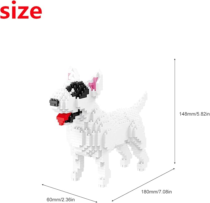 Larcele Micro Building Blocks Animal Set DIY Mini 3D Building Toy Bricks797 Pieces KLJM-05(Bull Terrier)