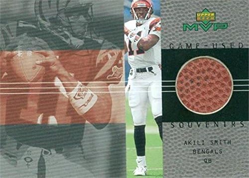 Autograph Warehouse 466392 Akili Smith Player Cincinnati Bengals Used Patch Football Card 2000 Upper Deck MVP Souvenirs AS