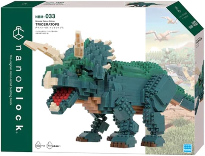 nanoblock - Dinosaurs - Dinosaur Deluxe Edition Triceratops Advanced Hobby Series Building Kit