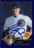 Sports Memorabilia Autograph Warehouse 248755 Todd Wellemeyer Autographed Baseball Card - Chicago Cubs 2003 Topps Chrome - No. T182