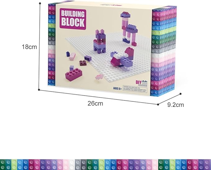 1200 Pieces Building Bricks Play Set Colors Mixed Shapes Classic Colors Bulk Building Blocks Generic Brick Building Parts for Boys and Girls