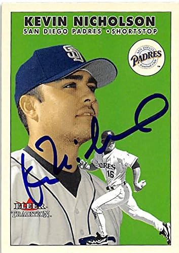 Sports Memorabilia Autograph Warehouse 249319 Kevin Nicholson Autographed Baseball Card - San Diego Padres FT 2000 Fleer Tradition - No. U117 Rookie