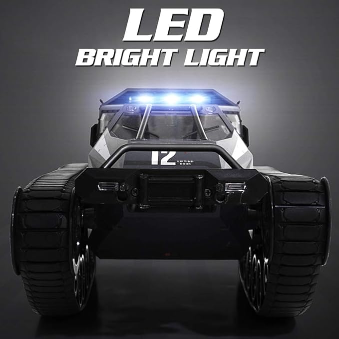 GoolRC RC Tank Car 1/12 Scale 2.4GHz Remote Control Tank 360?Rotating Off-Road RC Crawler Military Vehicle with Rechargeable Battery Gifts for Adults (White)