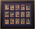 Trading Card Display Frame for 15 Standard Trading Cards - Black Frame with Dark Blue (White Trim) Mat