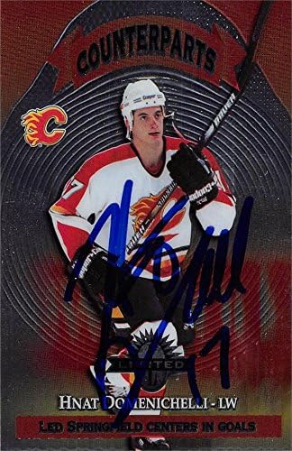 Autograph Warehouse 466191 Hnat Domenichelli Autographed Hockey Card Calgary Flames - 1997 Donruss Limited Counterparts No.45