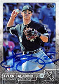 Sports Memorabilia Autograph Warehouse 291544 Tyler Saladino Autographed Baseball Card - Chicago White Sox 2015 Topps No. US73 Rookie