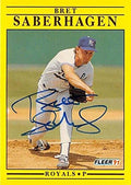Sports Memorabilia Autograph Warehouse 302030 Bret Saberhagen Autographed Baseball Card - Kansas City Royals 1991 Fleer No. 567