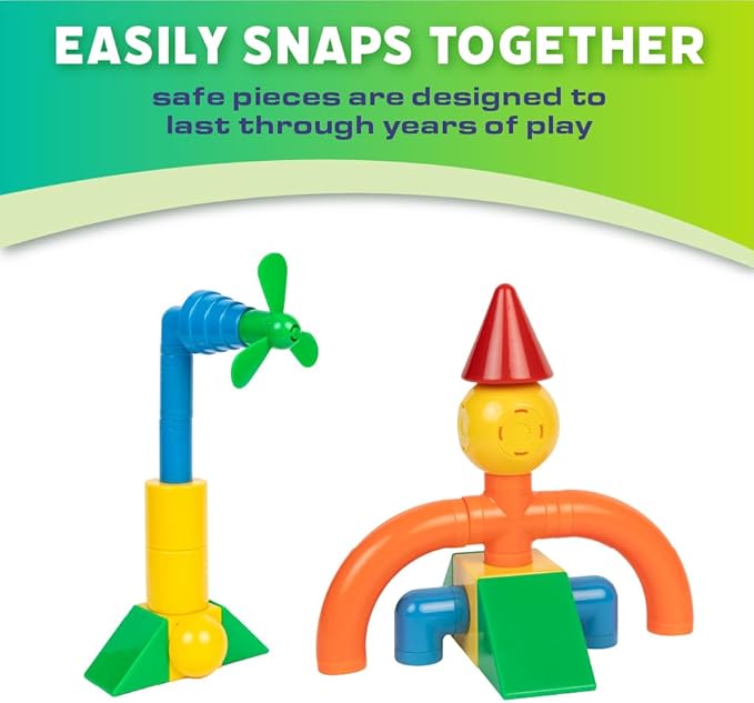 POPULAR PLAYTHINGS Mag Builder Building Set Magnetic Connecting Toy for Kids Imagination and Creative Play Crazy Shapes Gift for Children - 20 Piece