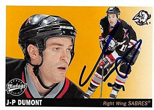 Sports Memorabilia Autograph Warehouse 224121 JP Dumont Autographed Hockey Card - Buffalo Sabres FT 2002 Upper Deck Vintage - No. 33