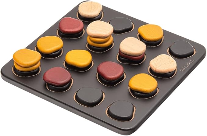 GIGAMIC Qawale Mini | Mensa Select | Travel-Friendly Wooden Abstract Strategy Board Game for Kids and Adults | Compact Stone Stacking Game | Learn in only 1 Minute | Ages 8+ | 2 Players | 15 Min