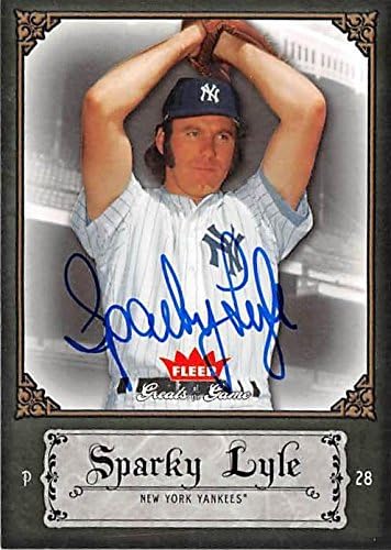 Sports Memorabilia Autograph Warehouse 302069 2006 Sparky Lyle Autographed No.84 Baseball Card - New York Yankees
