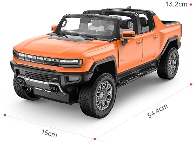 1/16 RC Raing Car for Hummer EV Remote Control Alloy Car with Crab Walking Model 4.8V 600mAh Vehicle Adult Collectible (1/16 Orange)
