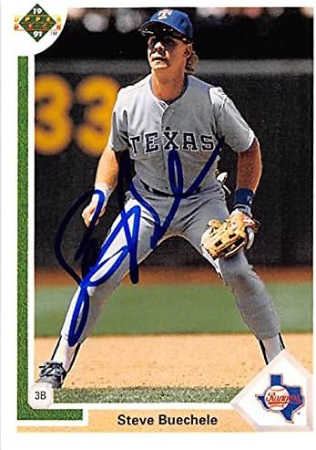 Sports Memorabilia Autograph Warehouse 245885 Steve Buechele Autographed Baseball Card - Texas Rangers 1991 Upper Deck - No. 650