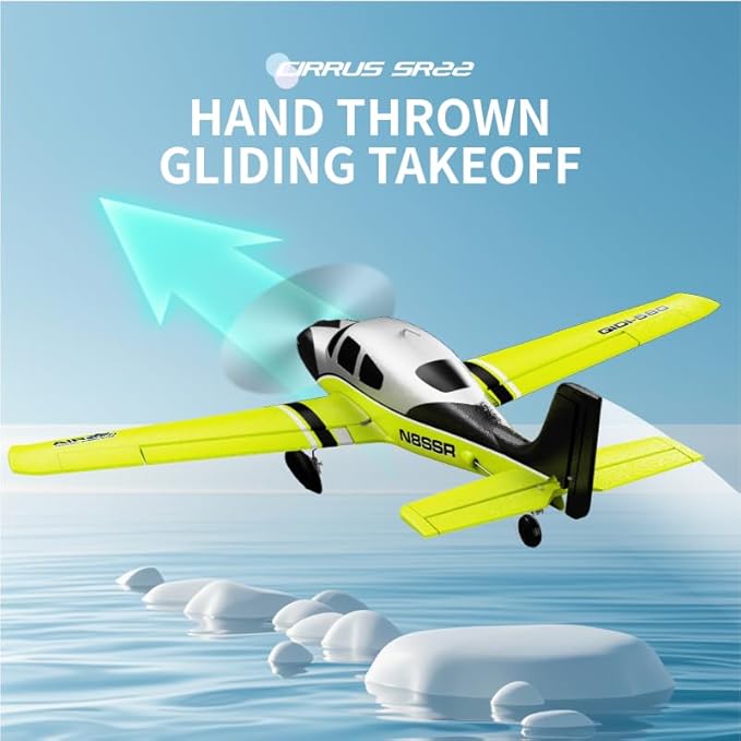 QIDI 580 5-Channel Off-Road Aircraft 3D RC Plane One-Key Hanging Stunt Fixed Wing with Wind Resistant Flight Control for Beginner and Experienced Ready to Fly(Green)