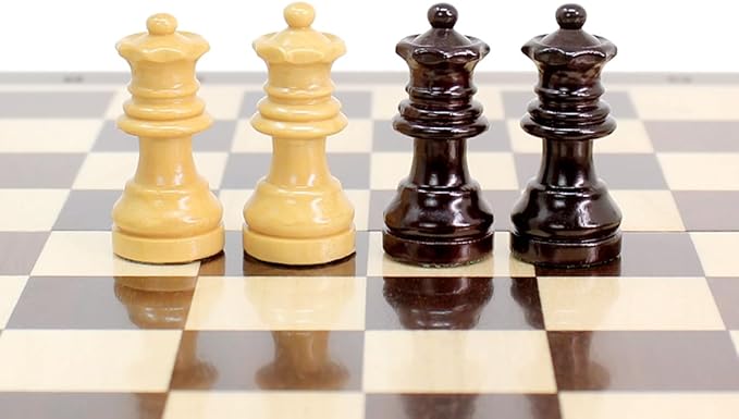 House of Chess - 8 Inch Wooden Magnetic Folding Travel Chess Set - Board with Algebraic Notation + 2 Extra Pawns &amp 2 Extra Queens- Handmade (Ringy Rosewood)