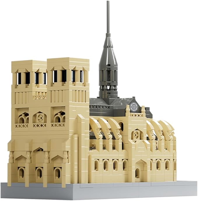 HOOLEDAY Micro Mini Notre Dame Cathedral Building Block Set Famous Architecture 1038 Pieces Gifts for Adults