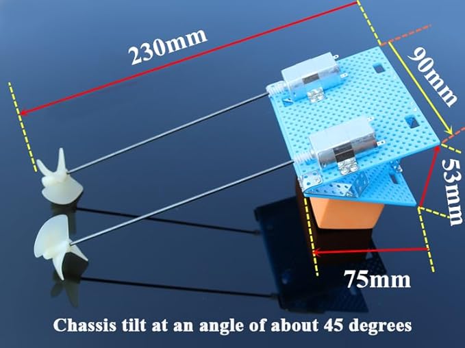 2.4G 4-Channel RC Boat Model Kit for Kids Double 180 Strong Magnetic Motors Kit with Motor Mount+Drive Shaft+D36 Propeller