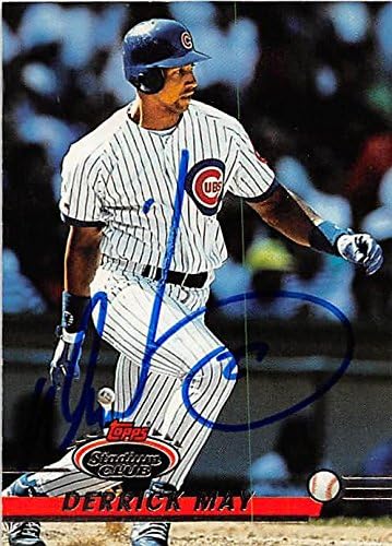 Sports Memorabilia Autograph Warehouse 245867 Derrick May Autographed Baseball Card - Chicago Cubs 1993 Topps Stadium Club - No. 109