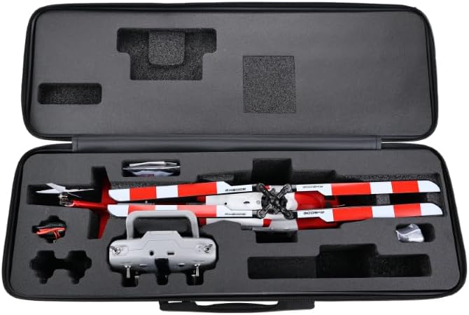 Helidirect Goosky E2 UH-1Y GPS 15+ Minutes Flight - Electric Brushless RC Helicopter 1:35 Scale with Carrying Case for Beginners &amp Adult (Blue/White BNF with Carrying Case)