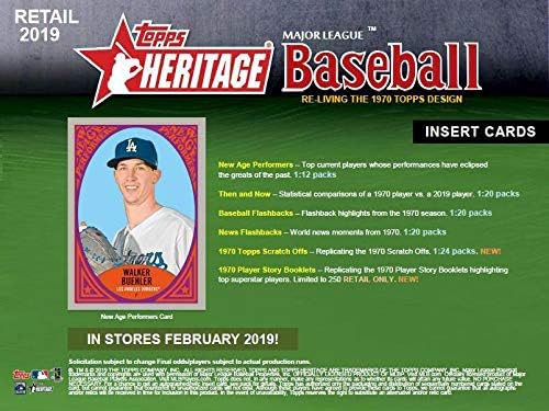 2019 Topps Heritage Baseball Blaster Box (8 Packs/9 Cards)