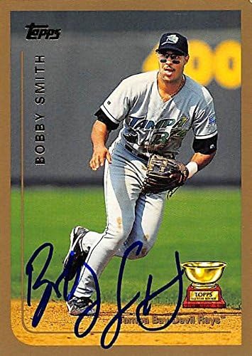 Sports Memorabilia Bobby Smith Autographed Baseball Card (Tampa Rays) 1999 Topps All Star Rookie Cup #391 - Slabbed Baseball Cards