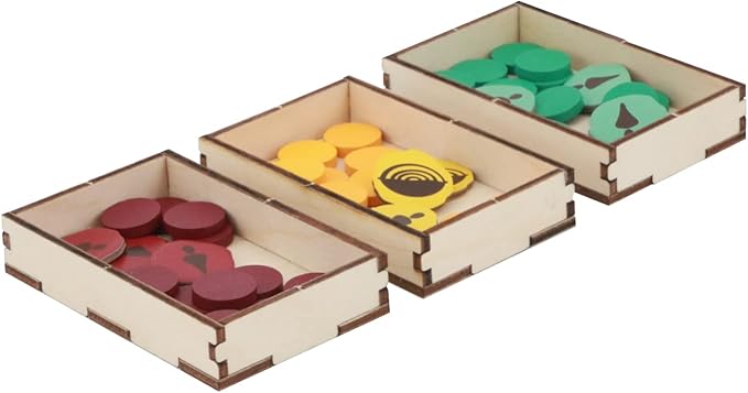 The Broken Token Game Organizer Compatible with Horizons of Spirit Island - Wooden Game Organizing Box with Multiple Trays