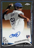 Sports Memorabilia Autograph Warehouse 291557 2014 Topps Chrome Onelki Garcia Autographed No.133 Rookie Baseball Card - Los Angeles Dodgers
