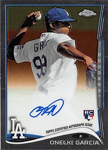 Sports Memorabilia Autograph Warehouse 291557 2014 Topps Chrome Onelki Garcia Autographed No.133 Rookie Baseball Card - Los Angeles Dodgers