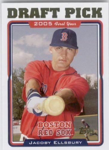 2005 Topps Update # 317 Jacoby Ellsbury Draft Pick RC - Boston Red Sox - Rookie Baseball Card - In Protective Display Case - SUPER HOT ROOKIE - World Series Champion! - REAL ROOKIE CARD!!!