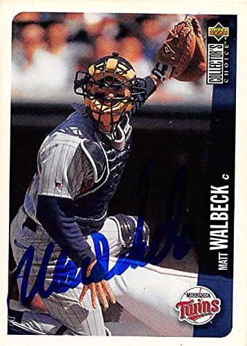 Sports Memorabilia Autograph Warehouse 247402 Matt Walbeck Autographed Baseball Card - Minnesota Twins 1996 Upper Deck - No. 603