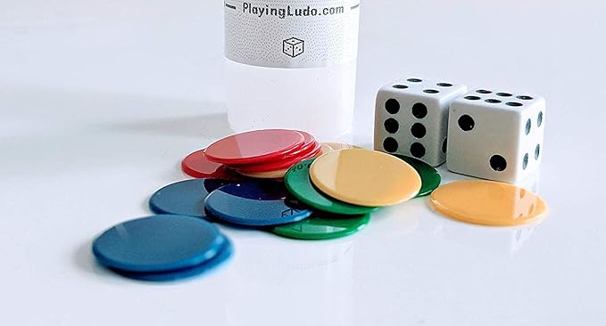 Real Glass Top Ludo Board Game 17 inches by 17 inches Ludo Board Game with 16 Tokens and 2 Dice