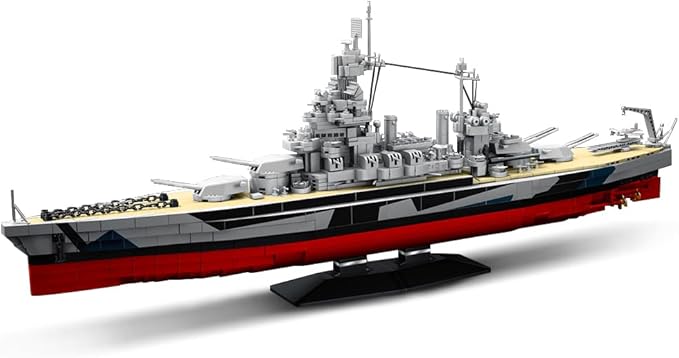 Colorado Battleship (BB-45) Building Block Set World War II U.S. Navy Pacific Fleet MOC Model Gift Toy Ship for Adult and Military Enthusiast Collection and Display