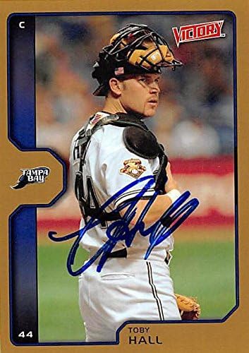 Sports Memorabilia Autograph Warehouse 247596 Toby Hall Autographed Baseball Card - Tampa Rays 2002 Upper Deck Victory - No. 65
