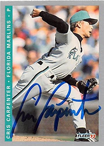 Sports Memorabilia Autograph Warehouse 248322 CRIS Carpenter Autographed Baseball Card - Florida Marlins 1993 Fleer - No. F55